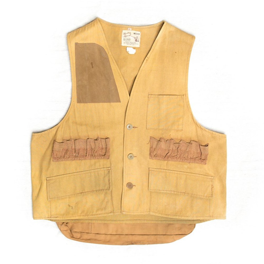 Vintage 1960's Nesco Hunting Apparel Vest | Cotton Canvas | Shooting Outerwear